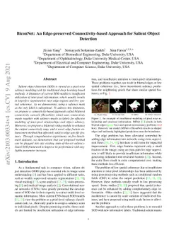 BiconNet: An Edge-preserved Connectivity-based Approach for Salient
  Object Detection