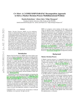CP-MDP: A CANDECOMP-PARAFAC Decomposition Approach to Solve a Markov
  Decision Process Multidimensional Problem