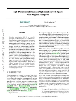 High-Dimensional Bayesian Optimization with Sparse Axis-Aligned
  Subspaces