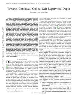 Towards Continual, Online, Self-Supervised Depth