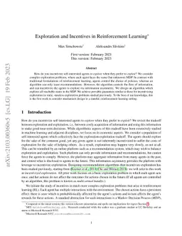Exploration and Incentives in Reinforcement Learning