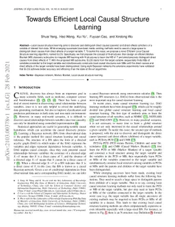 Towards Efficient Local Causal Structure Learning