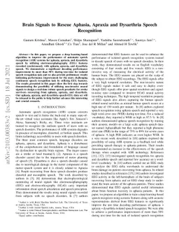 Brain Signals to Rescue Aphasia, Apraxia and Dysarthria Speech
  Recognition