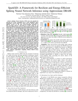 SparkXD: A Framework for Resilient and Energy-Efficient Spiking Neural
  Network Inference using Approximate DRAM