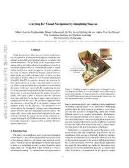 Learning for Visual Navigation by Imagining the Success