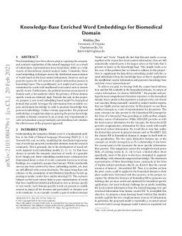 Knowledge-Base Enriched Word Embeddings for Biomedical Domain