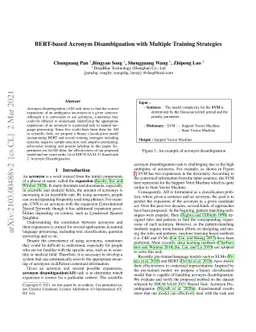 BERT-based Acronym Disambiguation with Multiple Training Strategies