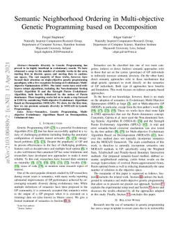Semantic Neighborhood Ordering in Multi-objective Genetic Programming
  based on Decomposition