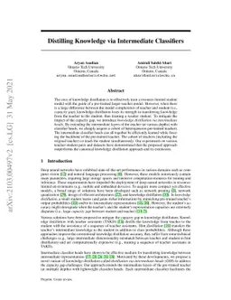 Distilling Knowledge via Intermediate Classifiers