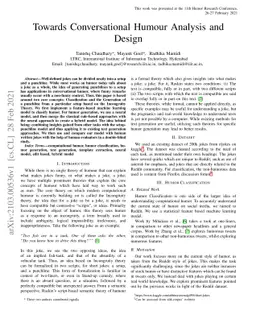 Towards Conversational Humor Analysis and Design