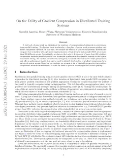 On the Utility of Gradient Compression in Distributed Training Systems