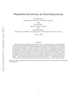 Population Interference in Panel Experiments