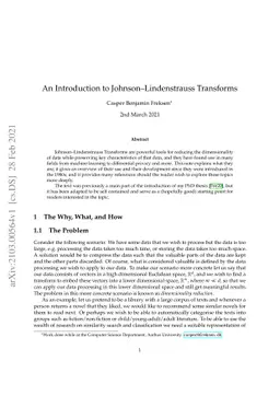 An Introduction to Johnson-Lindenstrauss Transforms