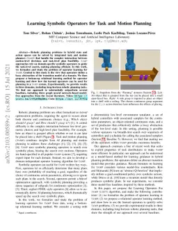 Learning Symbolic Operators for Task and Motion Planning