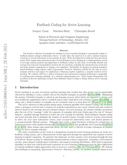 Feedback Coding for Active Learning