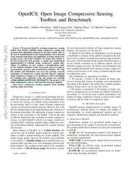 OpenICS: Open Image Compressive Sensing Toolbox and Benchmark