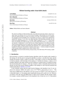 Robust learning under clean-label attack