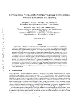 Convolutional Normalization: Improving Deep Convolutional Network
  Robustness and Training