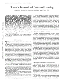 Towards Personalized Federated Learning