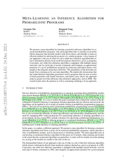 Meta-Learning an Inference Algorithm for Probabilistic Programs
