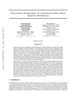 Explaining Adversarial Vulnerability with a Data Sparsity Hypothesis