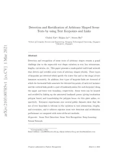 Detection and Rectification of Arbitrary Shaped Scene Texts by using
  Text Keypoints and Links