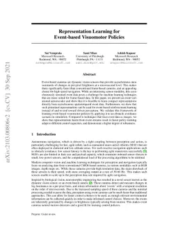 Representation Learning for Event-based Visuomotor Policies