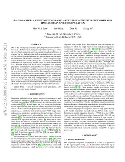Sandglasset: A Light Multi-Granularity Self-attentive Network For
  Time-Domain Speech Separation