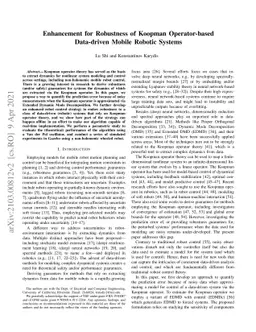 Enhancement for Robustness of Koopman Operator-based Data-driven Mobile
  Robotic Systems
