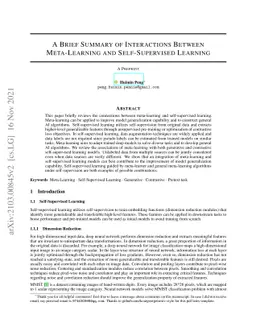 A Brief Summary of Interactions Between Meta-Learning and
  Self-Supervised Learning