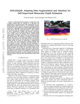 ADAADepth: Adapting Data Augmentation and Attention for Self-Supervised
  Monocular Depth Estimation