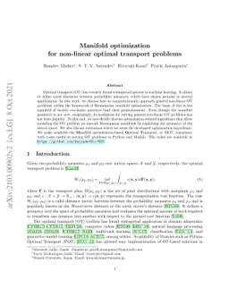 Manifold optimization for non-linear optimal transport problems