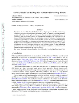 Error Estimates for the Deep Ritz Method with Boundary Penalty
