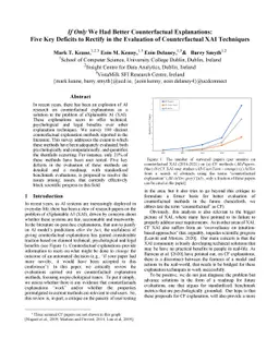 If Only We Had Better Counterfactual Explanations: Five Key Deficits to
  Rectify in the Evaluation of Counterfactual XAI Techniques