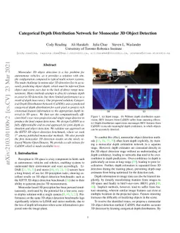 Categorical Depth Distribution Network for Monocular 3D Object Detection