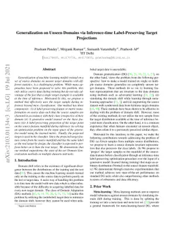 Domain Generalization via Inference-time Label-Preserving Target
  Projections