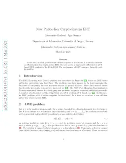 New Public-Key Crypto-System EHT