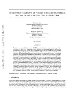 Information-geometry of physics-informed statistical manifolds and its
  use in data assimilation