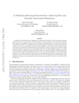 A Multiclass Boosting Framework for Achieving Fast and Provable
  Adversarial Robustness