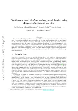 Continuous control of an underground loader using deep reinforcement
  learning