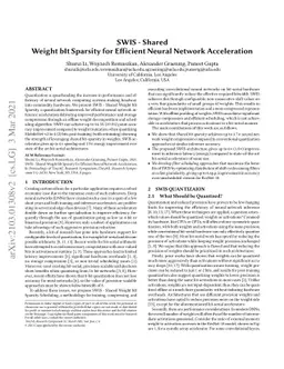 SWIS -- Shared Weight bIt Sparsity for Efficient Neural Network
  Acceleration