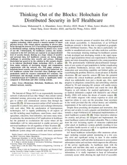 Thinking Out of the Blocks: Holochain for Distributed Security in IoT
  Healthcare