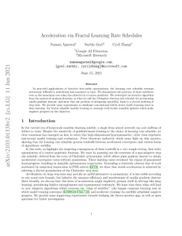 Acceleration via Fractal Learning Rate Schedules
