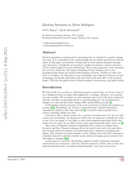 Emotion Dynamics in Movie Dialogues