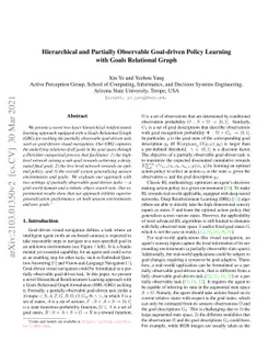 Hierarchical and Partially Observable Goal-driven Policy Learning with
  Goals Relational Graph