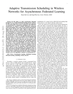 Adaptive Transmission Scheduling in Wireless Networks for Asynchronous
  Federated Learning