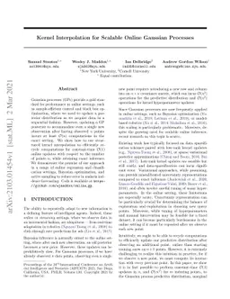 Kernel Interpolation for Scalable Online Gaussian Processes