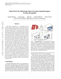 Patch-NetVLAD: Multi-Scale Fusion of Locally-Global Descriptors for
  Place Recognition
