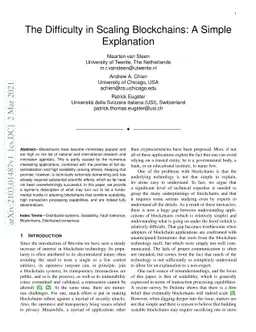 The Difficulty in Scaling Blockchains: A Simple Explanation
