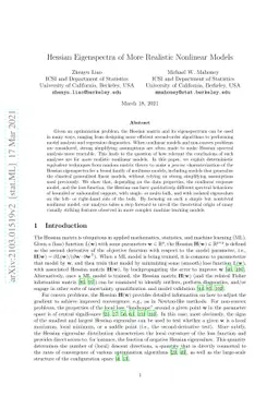 Hessian Eigenspectra of More Realistic Nonlinear Models